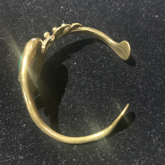 Stephen Burr tiger Eye Bronze Cuff with Greenstone - Picture 3 of 4